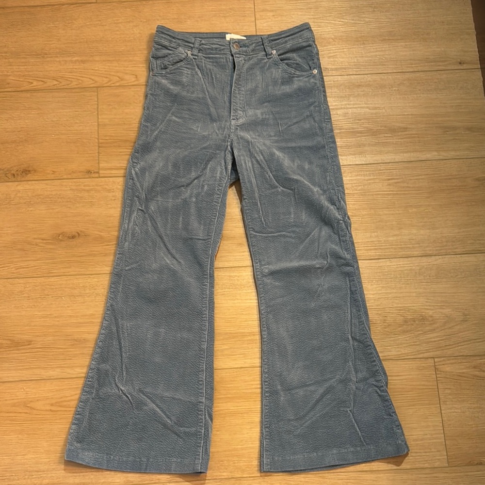 Blue Corduroy Flare Pants